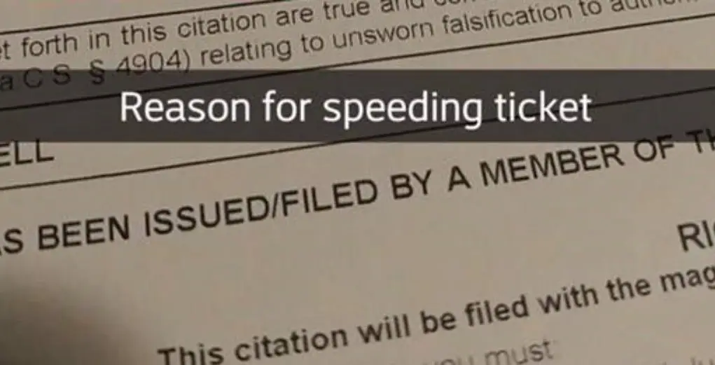 Speeding ticket