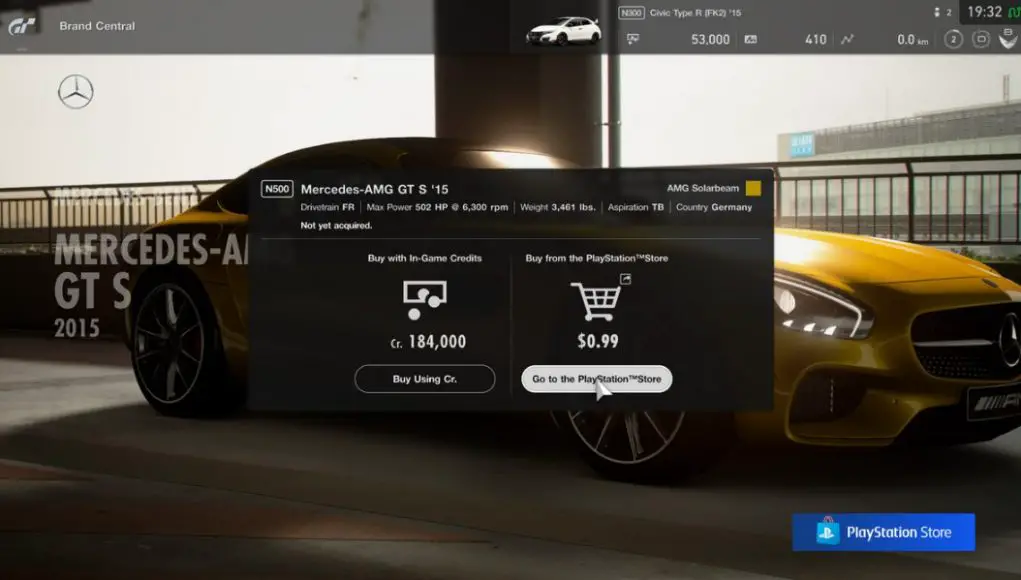 Gran Turismo Sport mictrotransactions