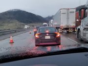 A commuter stuck on the Grapevine due to snow and ice