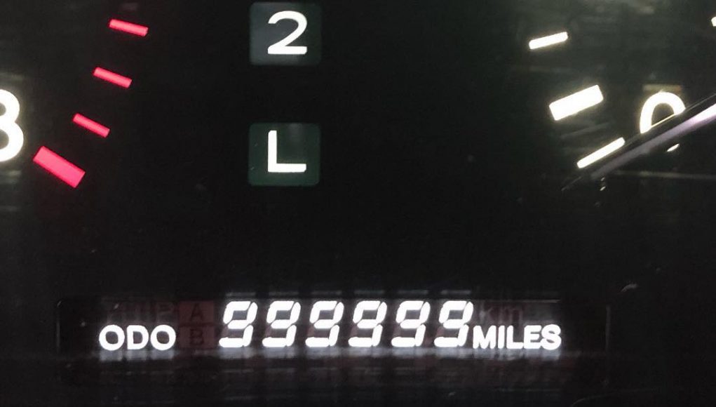 Million Mile Lexus odometer