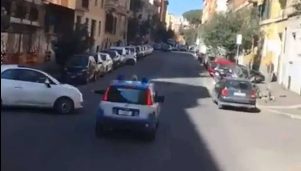 Italian police escorting