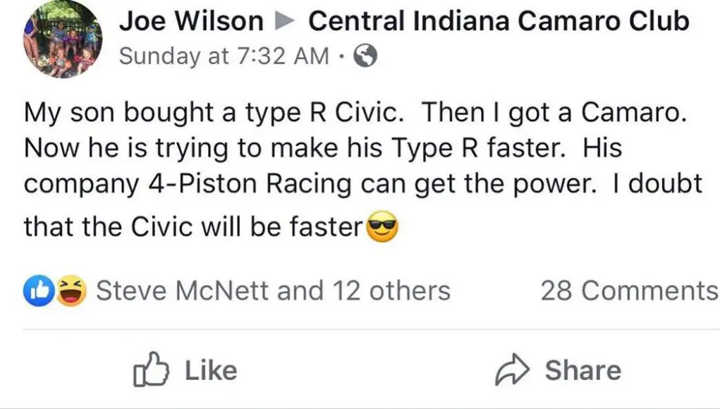4 Piston racing Dad Facebook