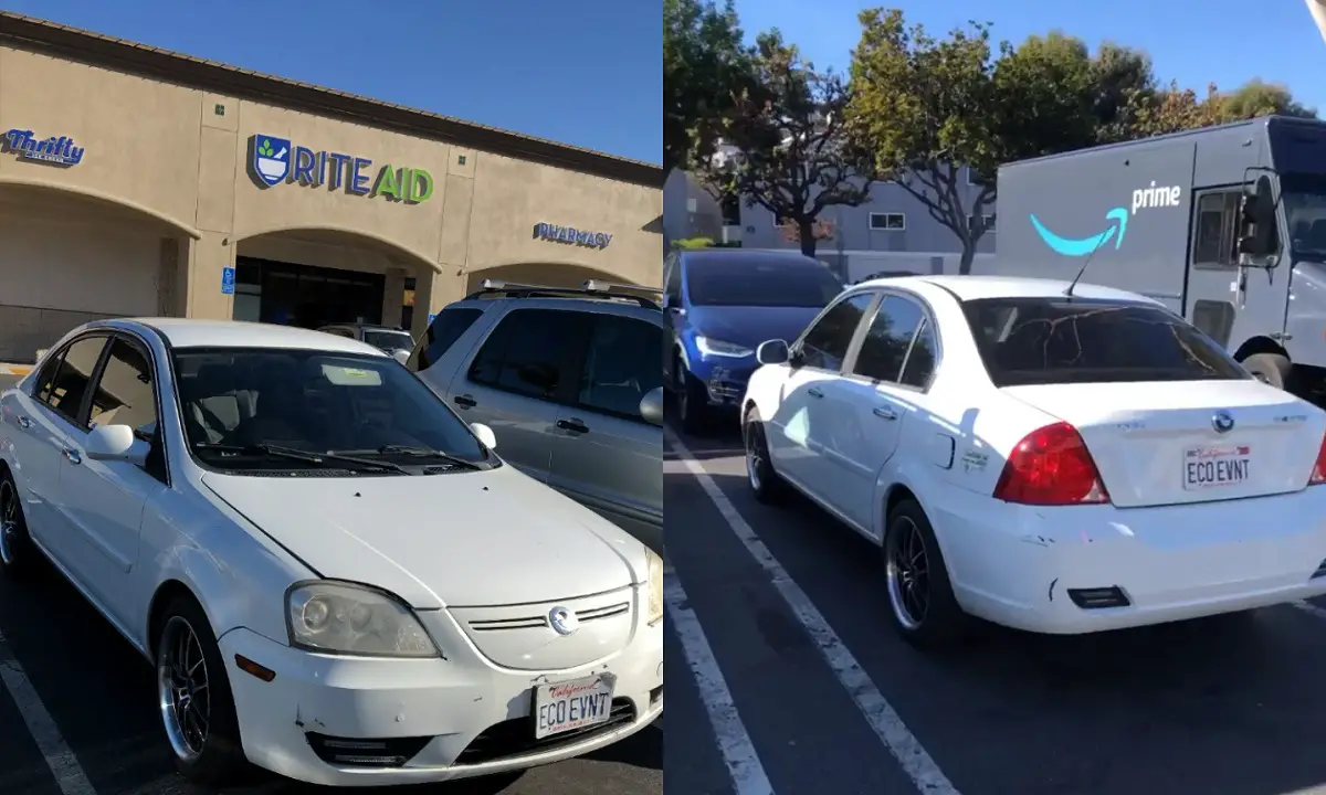 Rare Coda EV in rough shape spotted in Los Angeles Parking Lot Alt