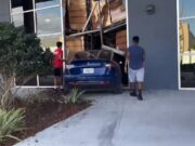 Orlando Youtuber films friend crashing Tesla Model Y into warehouse