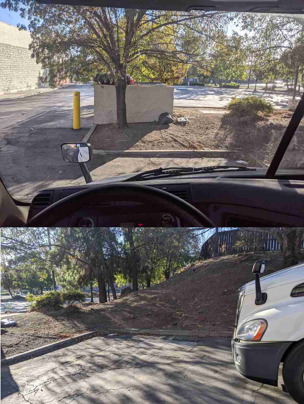 Front blind spot of American Semi-trailer truck