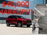 A Toyota RAV4 Prime XSE has $40,000 markup