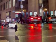 San Francisco police smash the windows of a fleeing driver's Ford Mustang