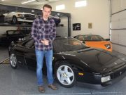 Tyler Hoover in front of his Ferrari 348 for sale