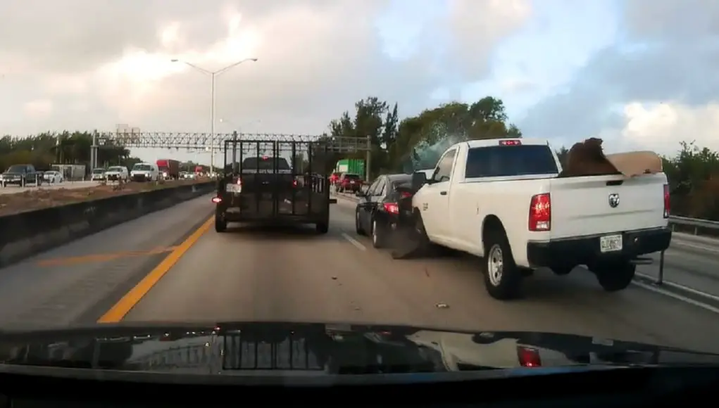 A Hyundai Sonata driver causes crash on Florida's I-95 Express Lanes