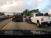 A Hyundai Sonata driver causes crash on Florida's I-95 Express Lanes