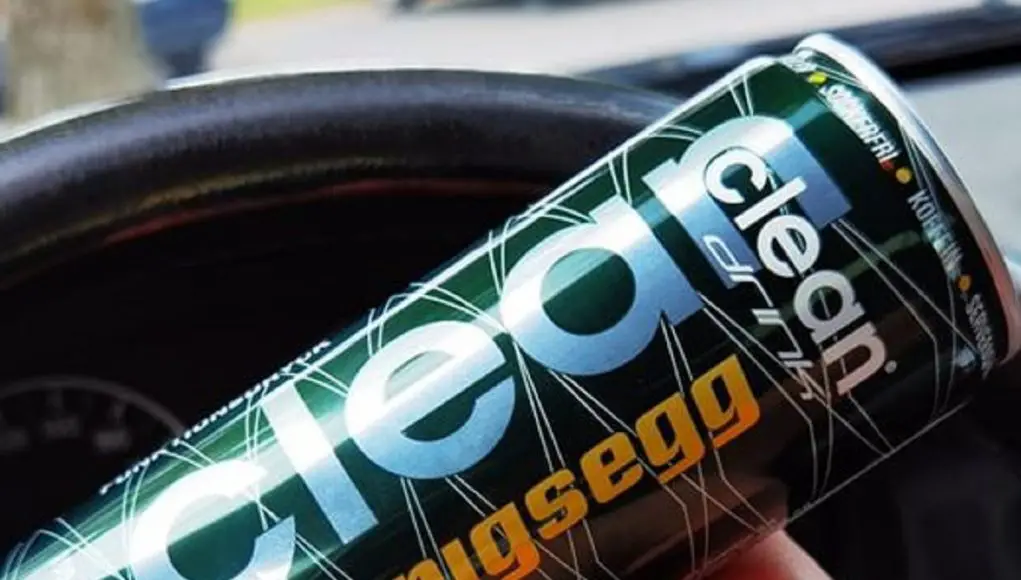 A can of Koenigsegg Clean Drink