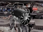 A generic turbo fan intake turbonator overlayed on an Acura engine
