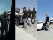 Bodybuilders help push Anaheim Police officer's stuck police car