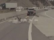 truck spills unsecured load on the 91 to 71 interchange