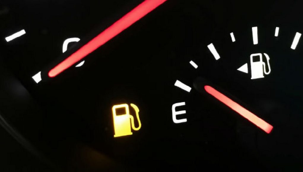 An example of what a low fuel light looks like