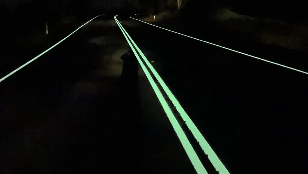 Glow in the dark roads in Victoria, Australia