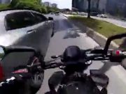 A Mercedes commits hit-and-run against Motorcyclist in Istanbul Turkey