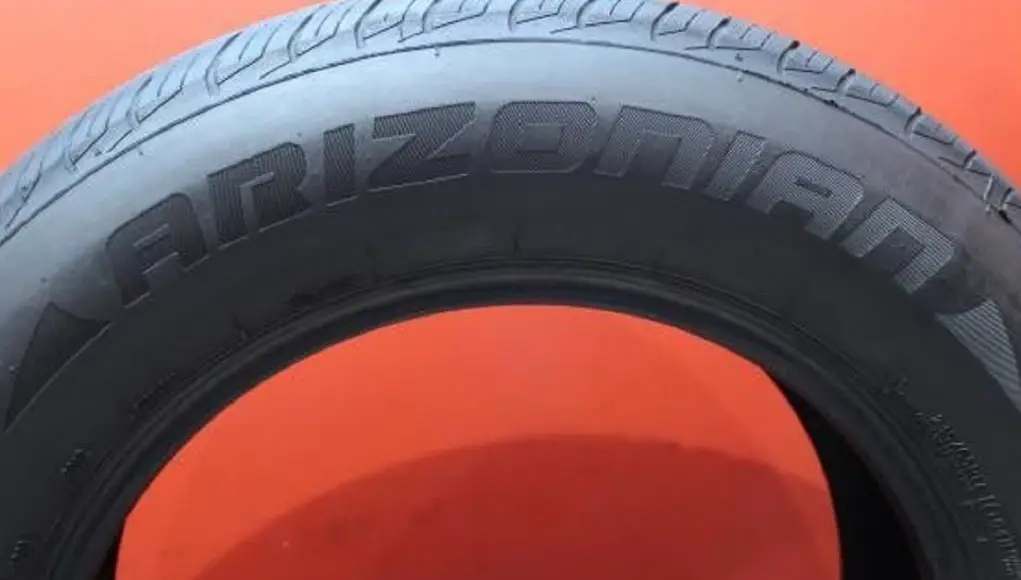 The sidewall of an Arizonian Tire