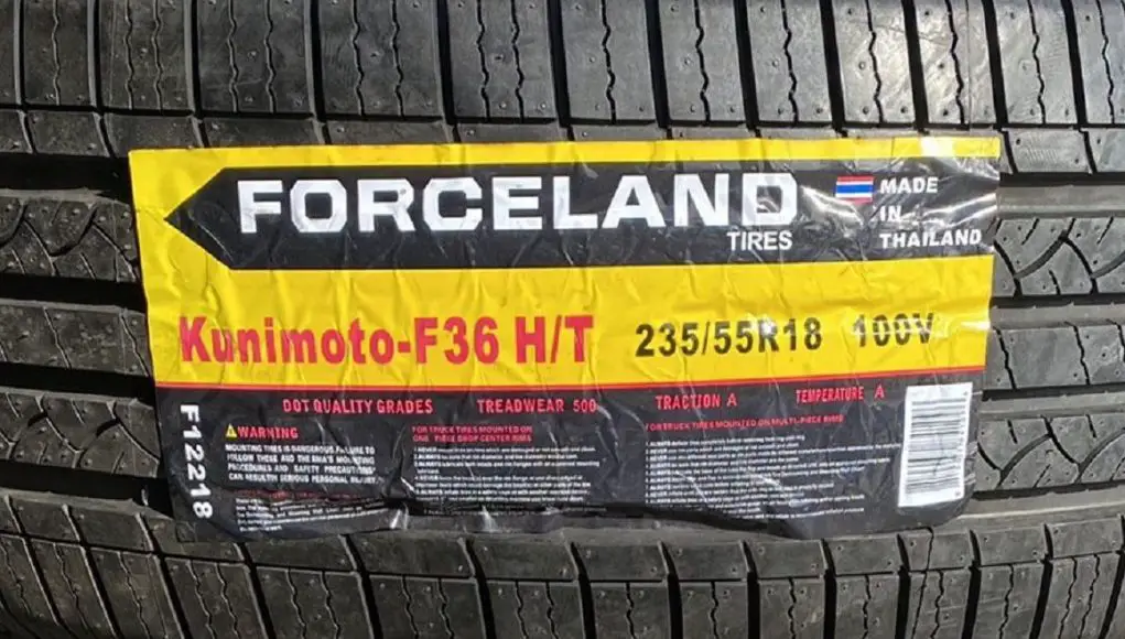 A Forceland Tires sticker