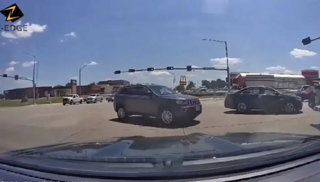 A red light runner in Papillion Nebraska