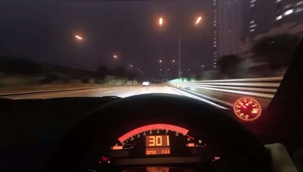 A screenshot of this Honda S2000 with over 500 HP racing through Tokyo's expressways