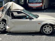 EK9 Honda Civic Type R crushed in half in Hong Kong crash