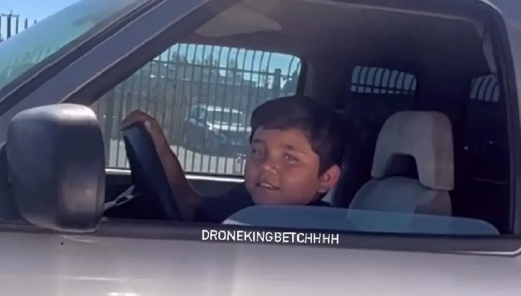 A 10-year-old behind the wheel of his parents truck in Oakland