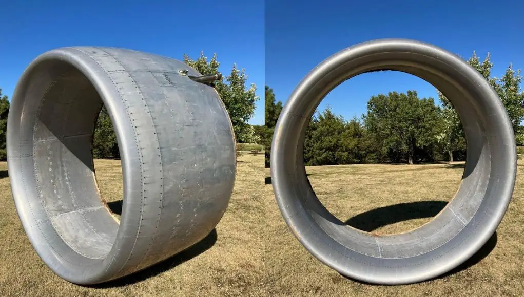 A 747 engine cowling for sale in Kansas