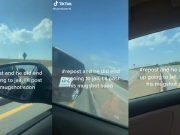 Screnshots from a TikTok video showing a Kia Sorento pit maneuvering another vehicle in a fit of road rage