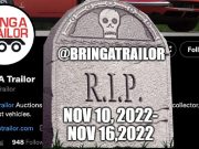 A screenshot of @BringATrailor with a headstone commemorating @BringATrailor