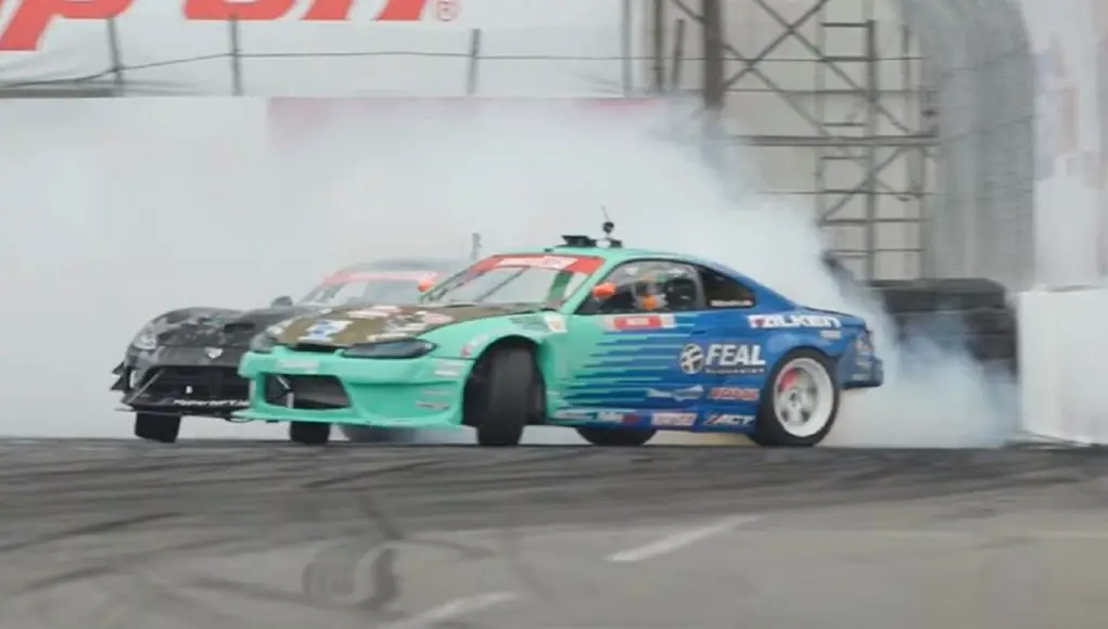 Falken Tire sponsored driver Odi Bakchis and his Nissan S15.