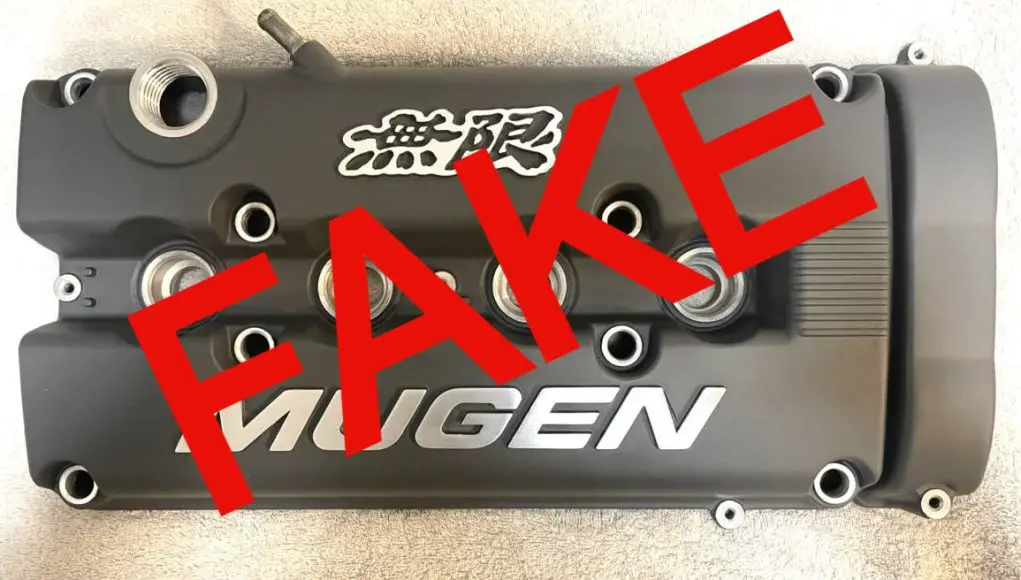 A Mugen Valve Cover that looks real but is in actuality a fake