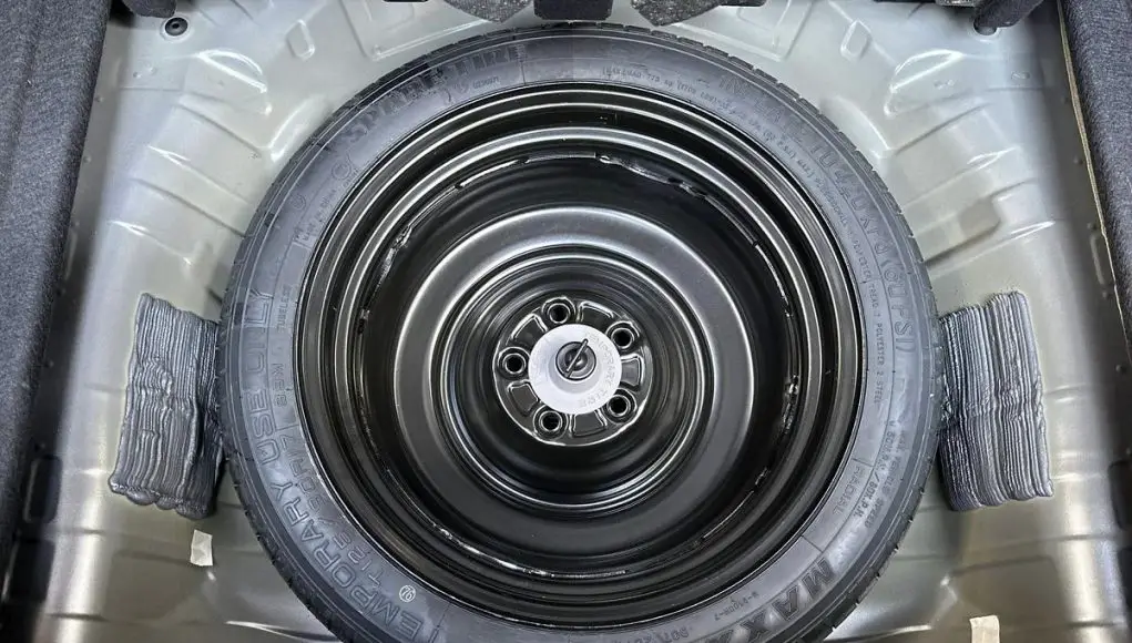An OEM Spare tire and wheel in a 2023+ Acura Integra