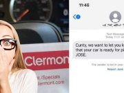 A textfrom Toyota of Clermont in Florida showing the service advisor called a customer the C-word.
