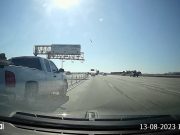Driver runs over lane divders on the 91 in SoCal