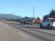 Diesel truck pulled over for speeding in Cashmere, WA