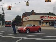 Pontiac Solstice hits pedestrian in Kalamazoo, MI