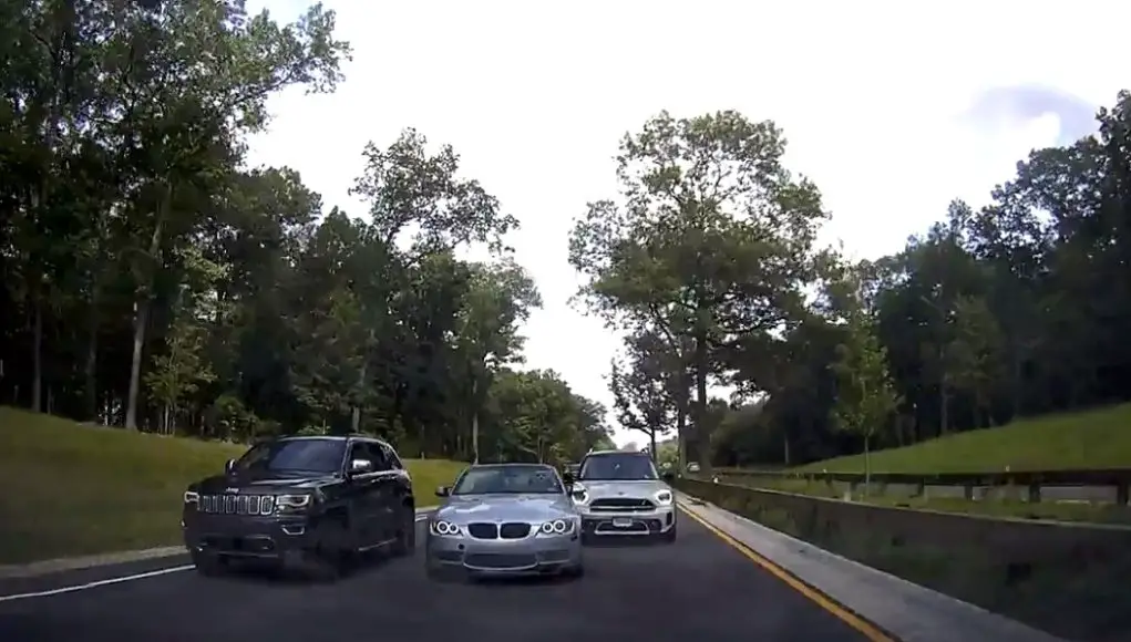 BMW M3 driver committing hit-and-run on I-15 aka The Merritt Parkway in CT.