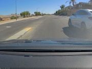 Mercedes GLE illegal U-turn Las Vegas, NV suburb