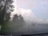 Car speeding in the rain in Bushnell, FL loses control.