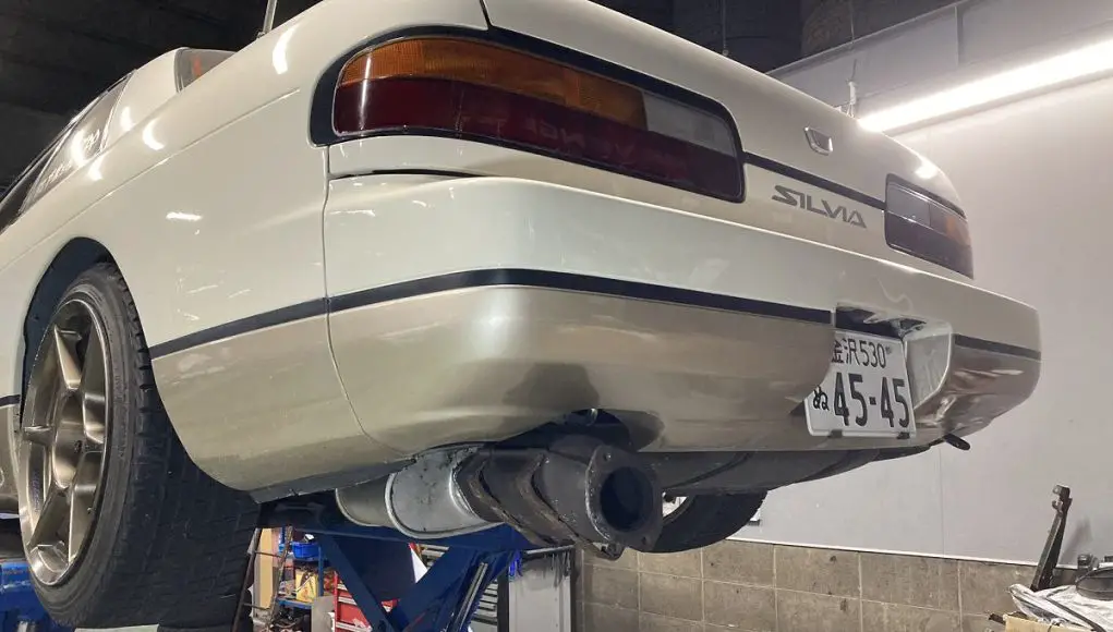 Nissan 240 with catalytic converter at the end of the exhaust