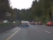 Texting while driving driver in Portland on the Sunset HIghway causes accident.