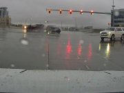 Driver in Lehi, UT blasts through intersection with a red light after mistaking right turn arrows for their light.