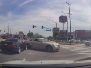 Red light runner on San Fernando Blvd. in Burbank, CA.