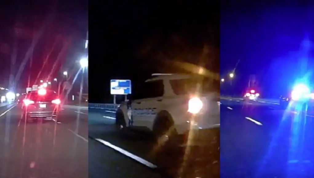 Left lane camper in New Jersey pulled over.