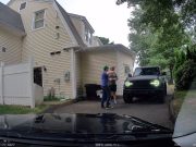 Ford Bronco driver in Farmington, CT gets into confrontation with other driver after heading up driveway the wrong way.