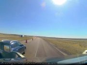 A drunk driver in Granger, WY on I-80 almost collides with 80,000 pound semi
