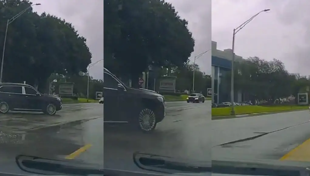 Driver in $175,000+Mercedes SUV in Hollywood, FL sideswipes dashcam owner.