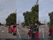 Boomer in Norfolk road rages against motorist for stopping for pedestrians.