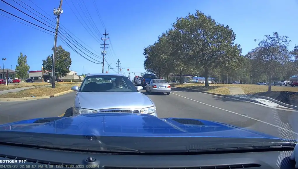 Elderly driver in Bloomington, Ind drives into wrong turn lane against traffic.